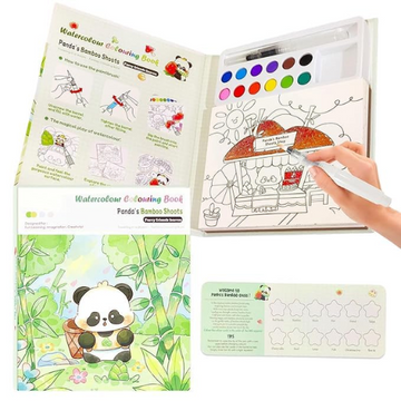 Watercolor Coloring Book Panda