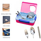 Steel Bento Lunch Box Pink, 5-Compartment