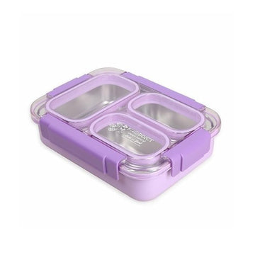 Leak-Proof Lunch Box with Cutlery Purple