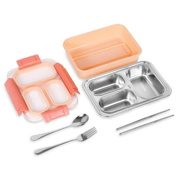 Leak-Proof Lunch Box with Cutlery Orange